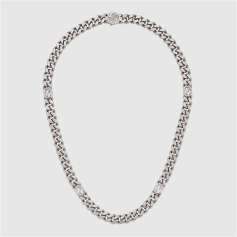 gucci 10261690|Gucci Interlocking necklace in palladium metal .